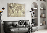 World Map Glass Wall Art.