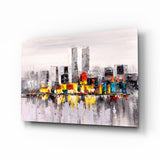 Abstract City Glass Wall Art.