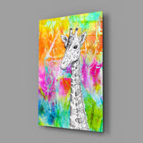 Giraffe Glass Wall Art.