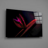 Red Leaf Glass Wall Art.