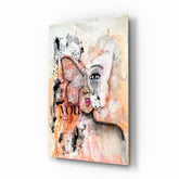 Abstract Woman Glass Wall Art.
