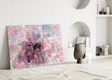 Illustration Bicycle Glass Wall Art.