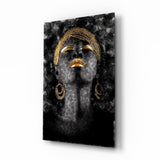 African Woman Portrait Glass Wall Art.