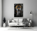 African Woman Portrait Glass Wall Art.