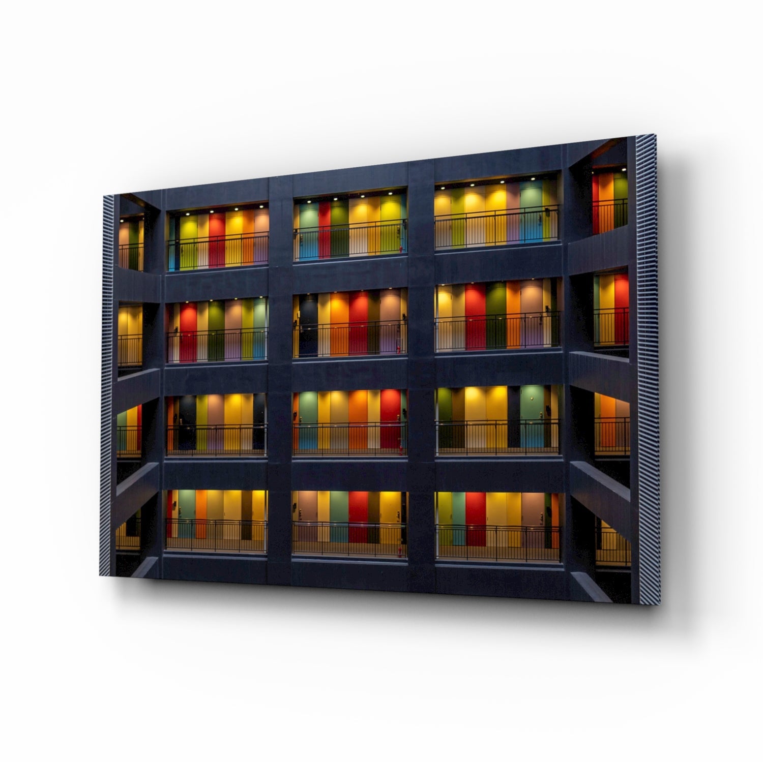 Colored Doors Glass Wall Art.