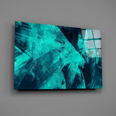 Green Abstract Pattern Glass Wall Art.