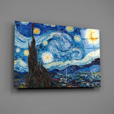 Van Gogh Starry Night Glass Wall Art.