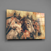 Horses Glass Wall Art.
