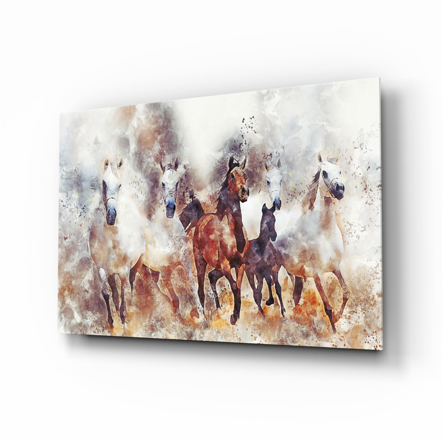 Running Horses Glass Wall Art.