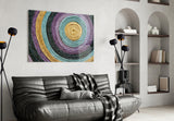 Colored Spiral Glass Wall Art.