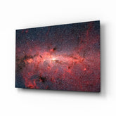 Red Nebula Glass Wall Art.