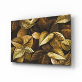 Yellow Leaf Glass Wall Art.