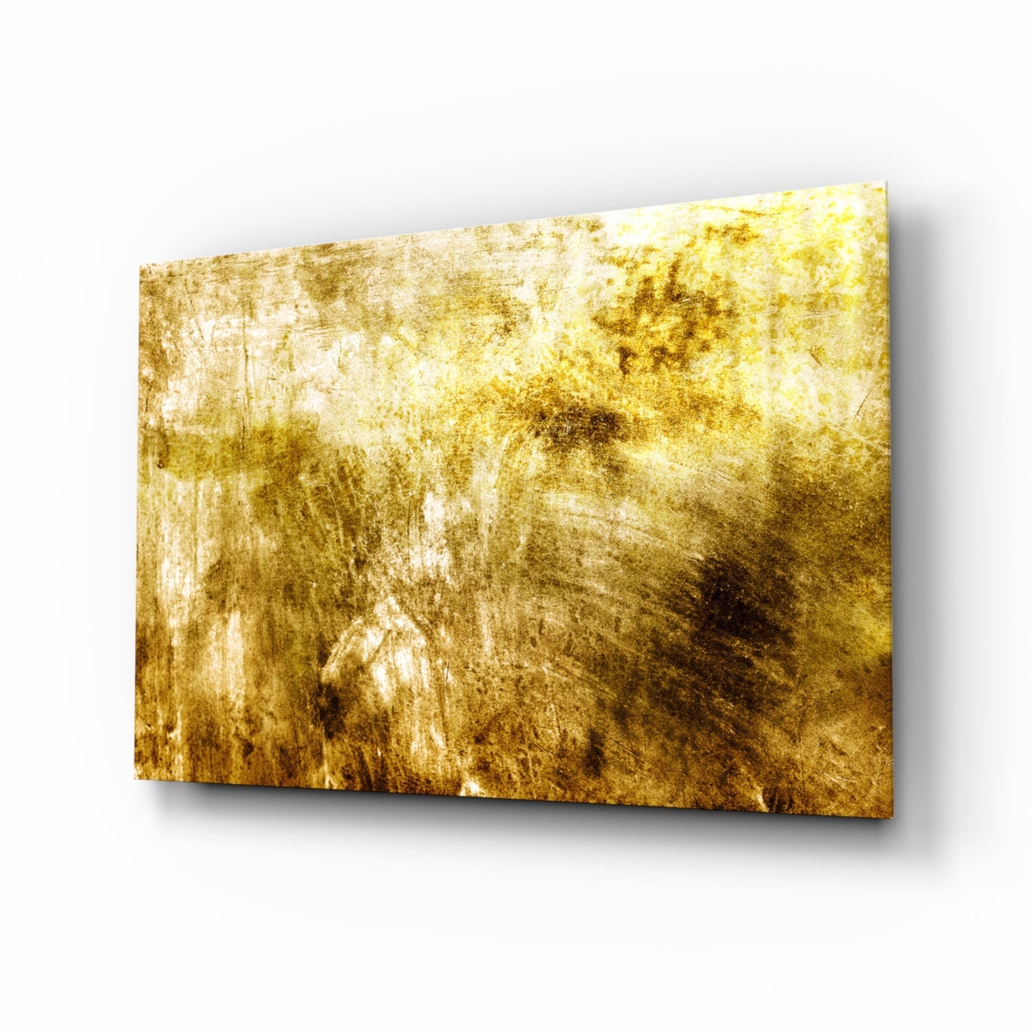 Yellow Abstract Pattern Glass Wall Art.