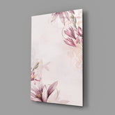 Pink Flower Pattern Glass Wall Art.