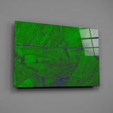 Green Abstract Pattern Glass Wall Art.
