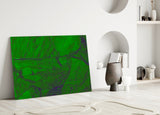 Green Abstract Pattern Glass Wall Art.