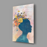Woman Portrait Glass Wall Art.