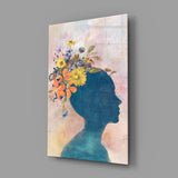 Woman Portrait Glass Wall Art.