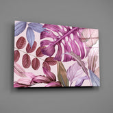 Tropical Leaves Glass Wall Art.
