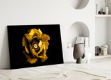 Yellow Flower Glass Wall Art.