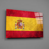 Flag of Spain Glass Wall Art.