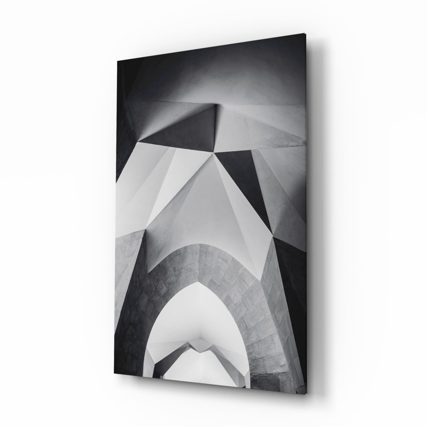 Architectural Geometric Shapes Glass Wall Art.