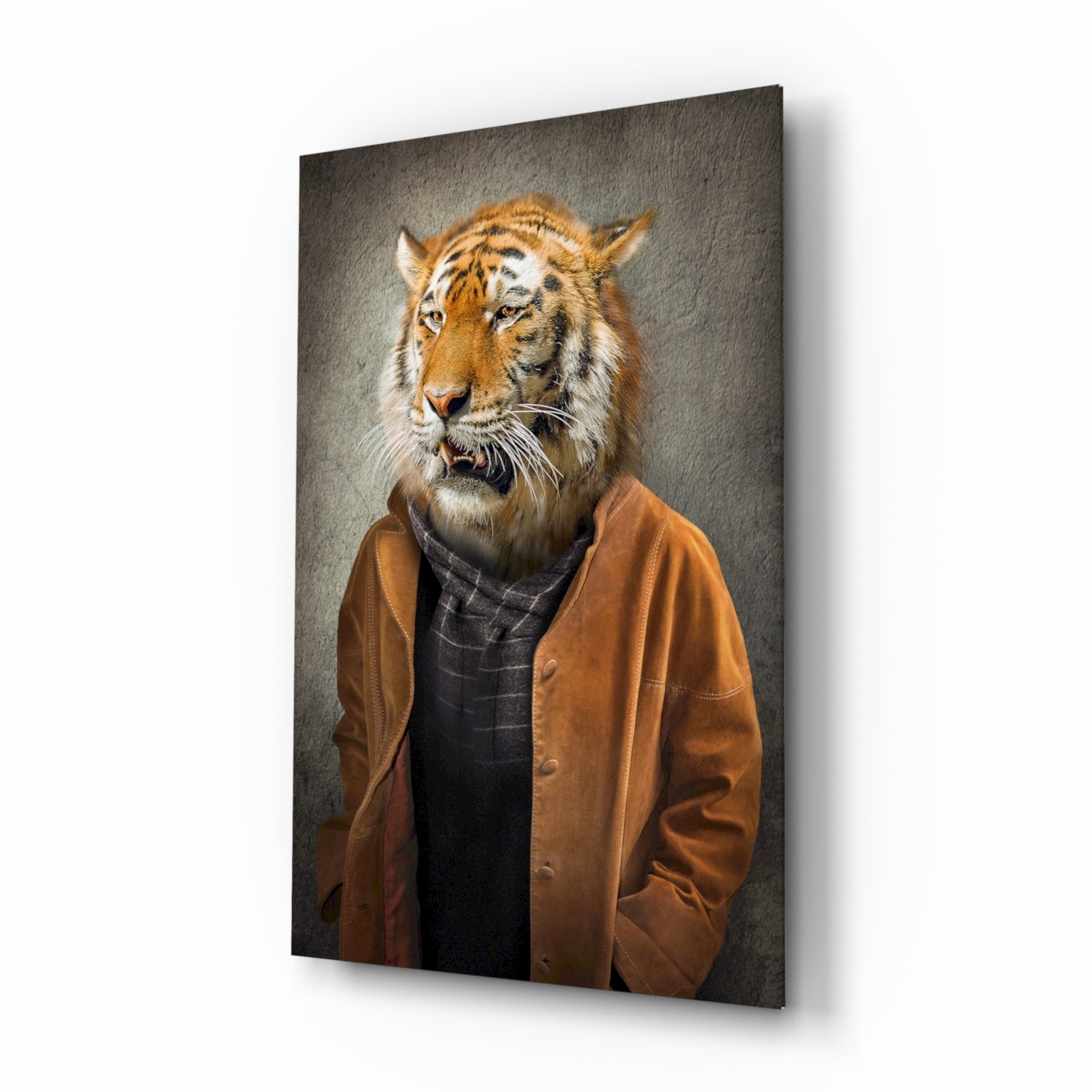 Tiger Head Glass Wall Art.