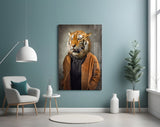 Tiger Head Glass Wall Art.