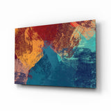 Abstract Colors Glass Wall Art.