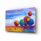 Colorful Trees Glass Wall Art.