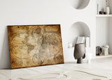 World Map Glass Wall Art.