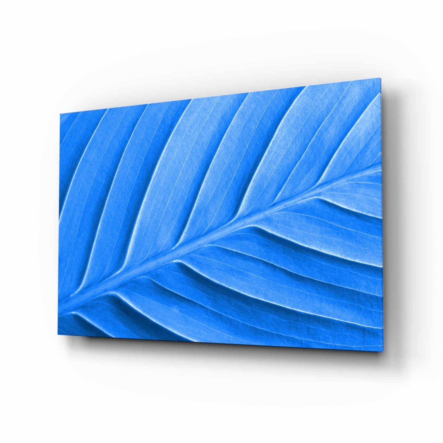 Blue Leaf Glass Wall Art.