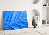 Blue Leaf Glass Wall Art.