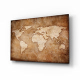 World Map Glass Wall Art.