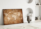 World Map Glass Wall Art.