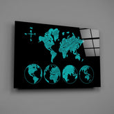 Continents Glass Wall Art.