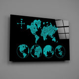Continents Glass Wall Art.