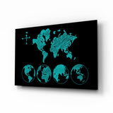 Continents Glass Wall Art.