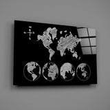 Continents Glass Wall Art.