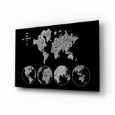 Continents Glass Wall Art.