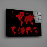 Continents Glass Wall Art.