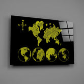 Continents Glass Wall Art.