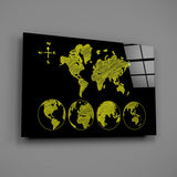 Continents Glass Wall Art.