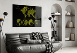 Continents Glass Wall Art.