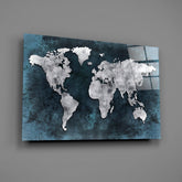 World Map Glass Wall Art.