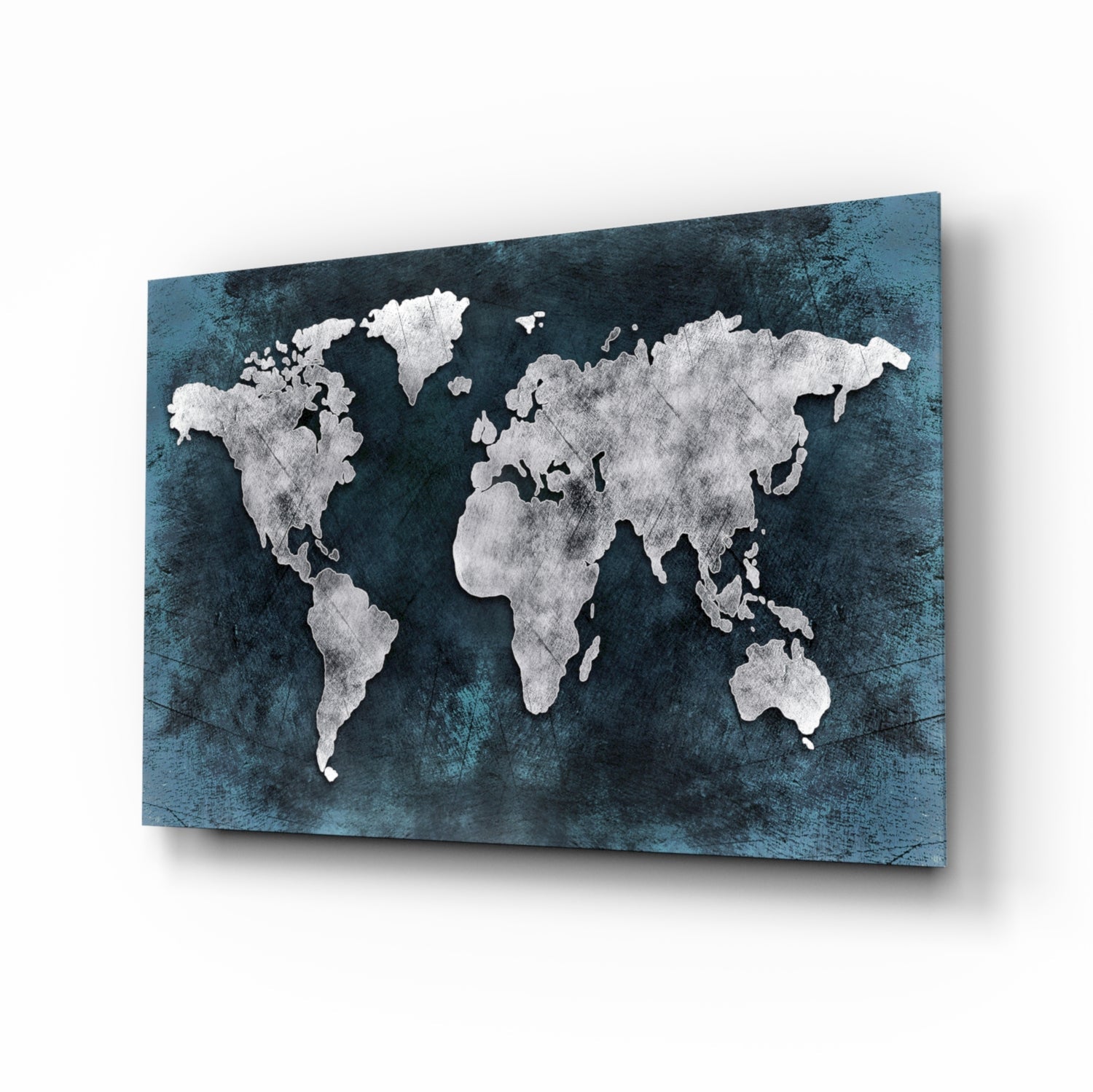 World Map Glass Wall Art.