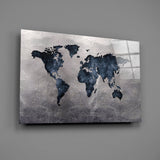 World Map Glass Wall Art.