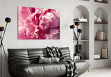 Pink Flower Glass Wall Art.