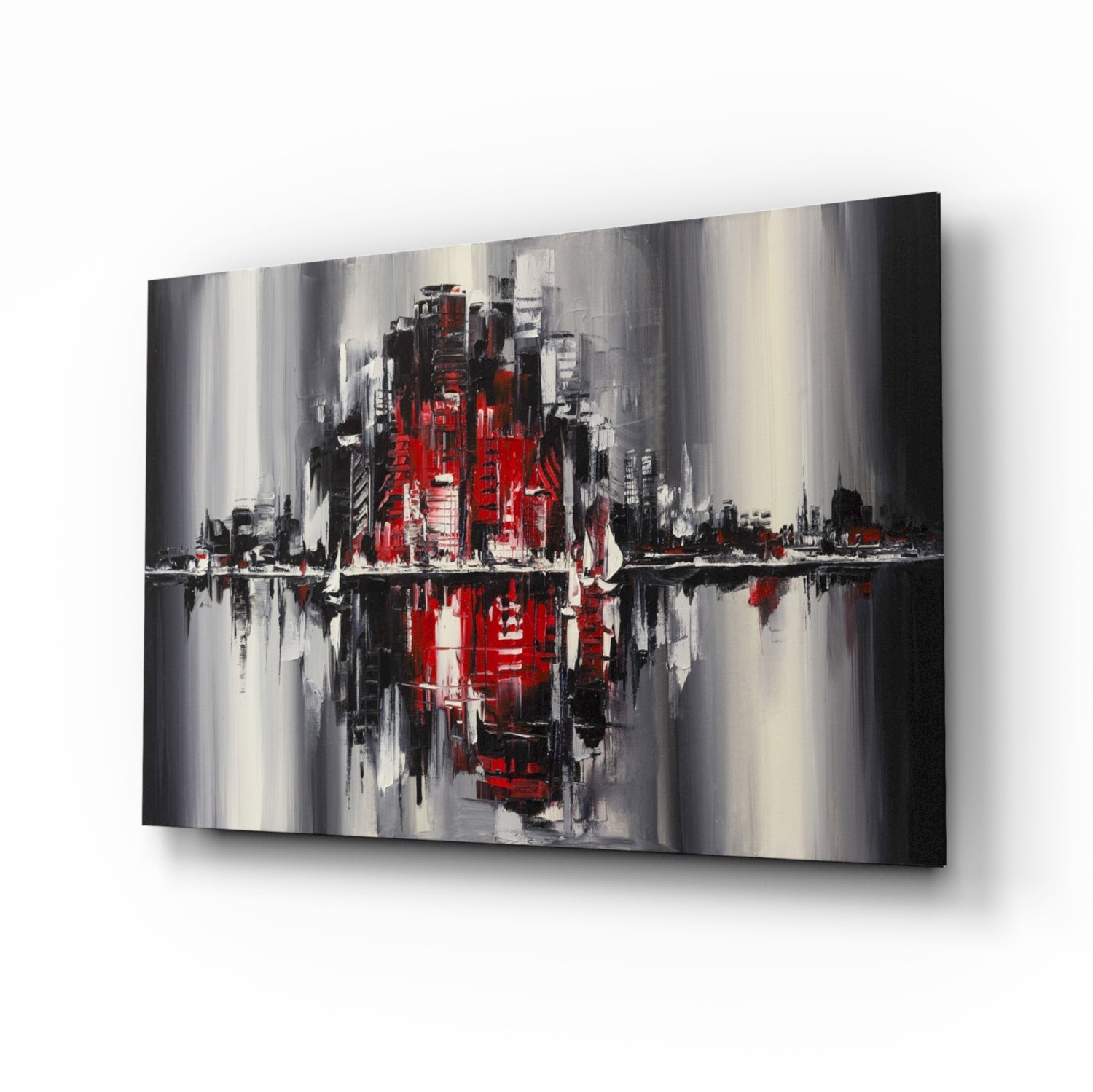 City Reflection Glass Wall Art.