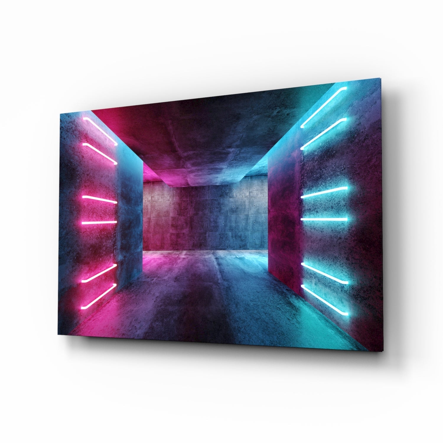 Neon Lights Glass Wall Art.